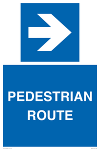 PEDESTRIAN ROUTE - right arrow